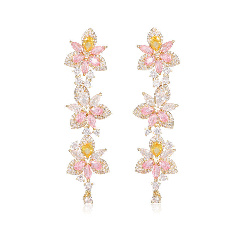 Fancy Flower Dangling Earrings