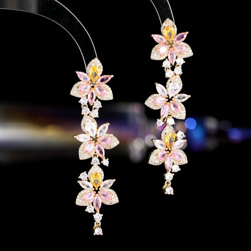 Fancy Flower Dangling Earrings